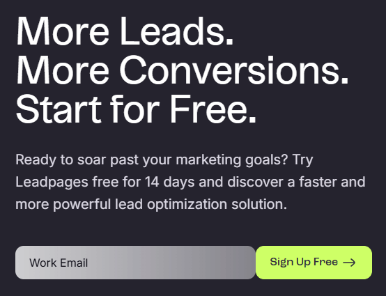 Leadpages Sign Up
